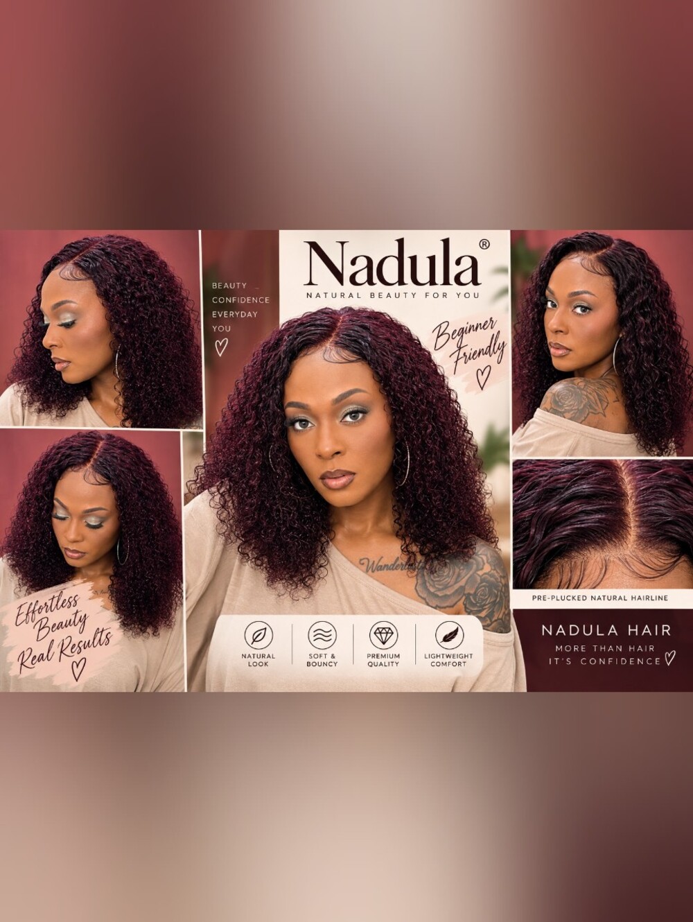 99J Red Burgundy Curly Wig